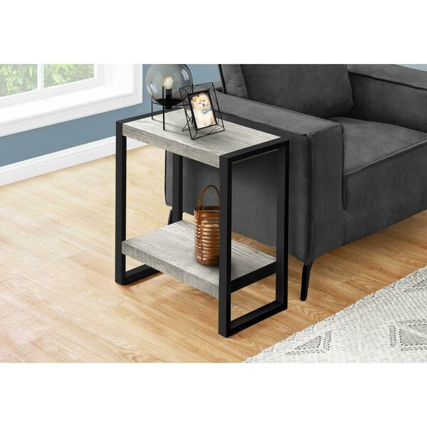 Daphnes Dinnette Accent Table - Grey Reclaimed Wood-Look & Black Metal DA3076407